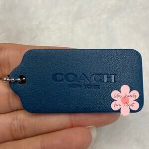 2" COACH Blue Fob Bag Charm Hang tag Hangtag